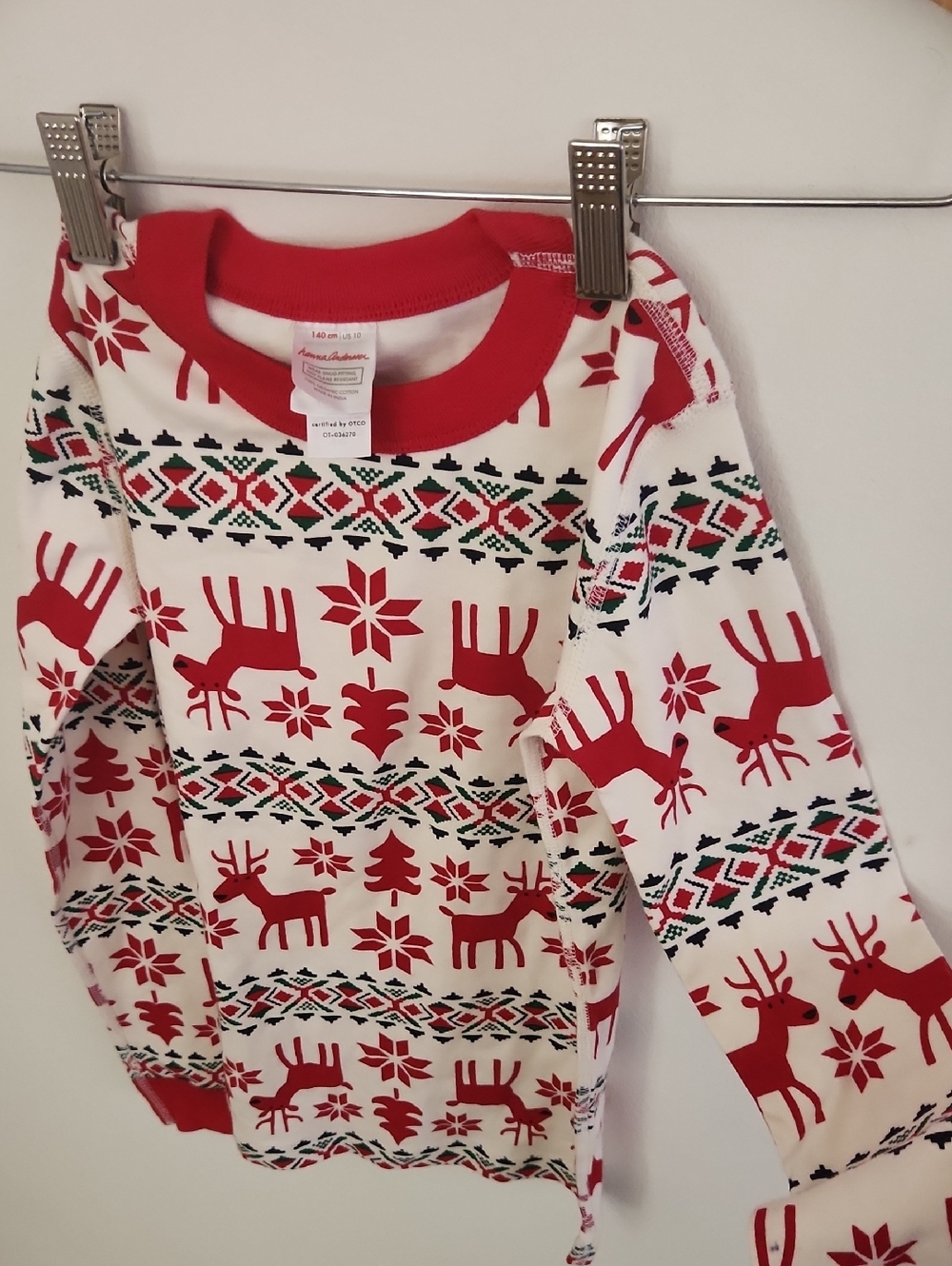 Hanna Andersson Dear Deer Long John Pajama Top Holiday Christmas Matching 10 - Picture 3 of 8